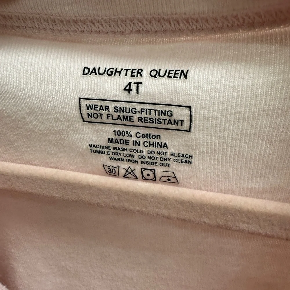 Daughter Queen 4T Girls Pink Butterfly Dreams Fly Short Sleeve Pajama Top Shirt